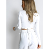 Bílý zavinovací basic top MIRDRE s dlouhým rukávem