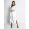 Bílé dlouhé basic košilové šaty NESSY