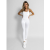 Bílý basic elastický overal GOELINES