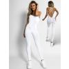 Bílý basic elastický overal GOELINES