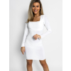 Bílé basic šaty RIENYE s dlouhým rukávem