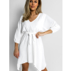 Bílé basic lehké šaty MULLBERY s výstřihem
