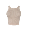 Krémový basic žebrovaný top ALAWOSI