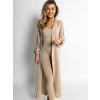 Béžové basic dlouhé košilové šaty košile NESSY