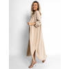 Béžové basic dlouhé košilové šaty košile NESSY