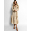 Béžové basic košilové šaty ANITE 97% bavlna