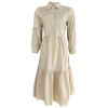 Béžové basic košilové šaty ANITE 97% bavlna