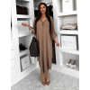Hnědé basic dlouhé košilové šaty košile NESSY