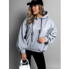 Šedá oversized mikina JORSHUA s kapucí 100% bavlna