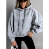 Šedá oversized mikina JORSHUA s kapucí 100% bavlna