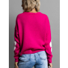 Růžový svetřík NAPLESI s květinovým vzorem
