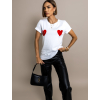 Bílé basic triko LIEBESTE se srdíčky