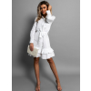 Bílé košilové šaty MUSTAFA s perličkami 95% bavlna
