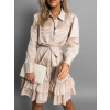 Béžové košilové šaty MUSTAFA s perličkami 95% bavlna