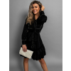 Černé košilové šaty MUSTAFA s perličkami 95% bavlna