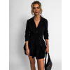Černý šatový krátký overal NORIT se zavazováním