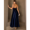 Tmavě modré dlouhé elegantní šaty YASMINE s rozparkem