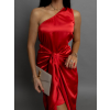 Červené lesklé elegantní šaty LIBIOSI s uzlem