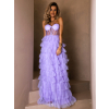 Fialové tylové plesové šaty ARIADNA s volánky