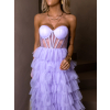 Fialové tylové plesové šaty ARIADNA s volánky