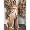 Zlaté společenské šaty SYCHAEUS bez ramínek