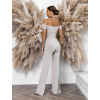 Béžový elastický dlouhý elegantní overal AGEUSE