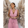 Starorůžové dlouhé šaty SUSANI s volánky pro družičky