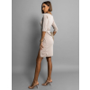 Béžové elegantní midi šaty ROHAN s páskem