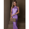 Fialové třpytivé plesové dlouhé šaty KAVYLET