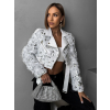 Bílá biker bunda ORIMAT s flitry