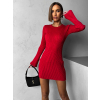 Červené áčkové šaty MILER s dlouhým rukávem
