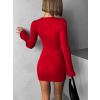 Červené áčkové šaty MILER s dlouhým rukávem