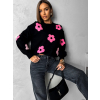 Černý svetřík OTMARIS s květinami