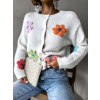 Bílý stylový svetřík CAGATAY s květinami