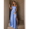 Modré dlouhé plesové šaty CELLINES