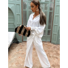 Bílý elegantní kalhotový komplet RIKENI s košilí