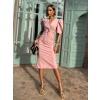 Starorůžové midi elegantní šaty TOLAR s průstřihem