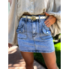 Džínová krátká cargo sukně ZAURE s podšívkou
