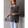 Šedé oversize trhané triko BERATI