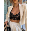 Černobéžový krajkový elegantní top RACIAT