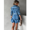 Modré krátké džínové šaty KUPKILE s volánky