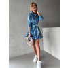 Modré krátké džínové šaty KUPKILE s volánky