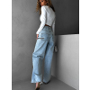 Světlé široké wide leg džíny SARFAR