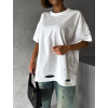 Bílé oversized trhané triko BERATI
