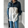 Bílá oversized denim košile HIRMATE
