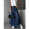 Modrá široká džínová dlouhá sukně LAUCEN