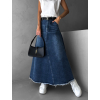 Modrá široká džínová dlouhá sukně LAUCEN