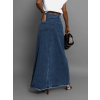 Modrá džínová dlouhá sukně JANDRIS s rozparkem