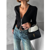 Černý stylový crop blejzr se zipem YELIZ