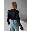 Černý stylový crop blejzr se zipem YELIZ